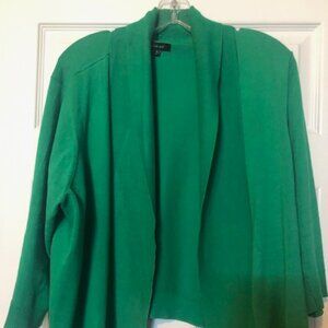 Women's Green Cardigan Sweater - 1X